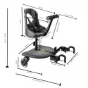 X RIDER Dostawka z siedziskiem mocowana do wózka, max 25 kg + poduszka / wkładka Trójkąty