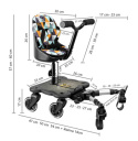COZY 4S RIDER Dostawka z siedziskiem mocowana do wózka, max 25 kg + poduszka / wkładka Szary