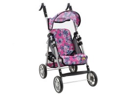 Wózek spacerowy, różowy w szare kwiaty M2012 Adar