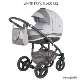 VICCO 2W1 ADAMEX wózek dziecięcy - Polski Produkt - white-frey/black R13