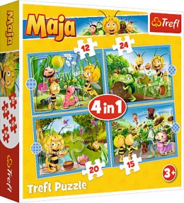 TREFL 34356 Puzzle 4w1 Przygody Pszczółki Mai