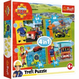 TREFL 34387 Puzzle 4w1 Odważny Strażak Sam