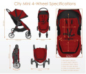 Baby Jogger City Mini 4W 4-Wheels 3w1 z CABRIO FIX Maxi-Cosi