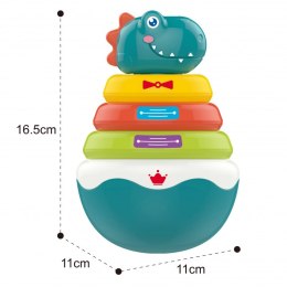 WOOPIE BABY Zabawka Sensoryczna Dino Układanka Piramidka dla Niemowląt