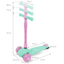 JAX Kidwell Hulajnoga balansowa Koła LED do 50 kg - Mint / Pink