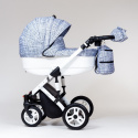 EUFORIA 3w1 Paradise Baby biały stelaż - wózek wielofunkcyjny z fotelikiem KITE 0-13kg - Polski Produkt
