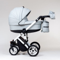EUFORIA 3w1 Paradise Baby biały stelaż - wózek wielofunkcyjny z fotelikiem KITE 0-13kg - Polski Produkt