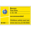 Tian Elite Recaro 9-36 kg 9 miesięcy - 12 lat Test ADAC fotelik samochodowy dla dzieci do 12 roku - Prime Mat Black