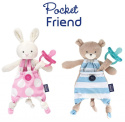 Pocket Friend 0m+ Chicco maskotka do smoczka blue 80122 , pink 80121