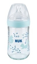 NUK 745117 Butelka szklana NATURE SENSE 240 ml z wskaźnikiem temperatury