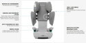 Transformer iPlus iSize IsoFix Concord 15-36 kg lub 100cm do 150cm 3-12 lat fotelik samochodowy - Mars Grey