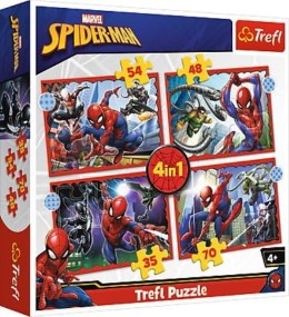TREFL 34384 Puzzle 4w1 Bohaterski Spider-Man