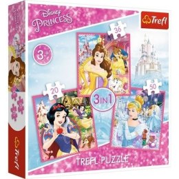 TREFL 34833 Puzzle 3w1 Zaczarowany świat księżniczek*