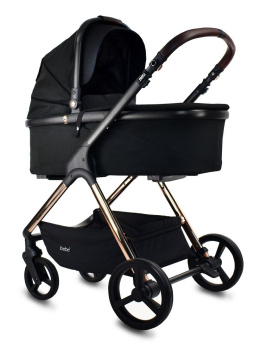 ICE ibebe 2w1 lekki wózek wielofunkcyjny dla dzieci do 22 kg- 01 Black / stelaż Gold