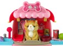 Zestaw Salon Piękności Dla Kota Ruda Sierść Zwierzak w Walizce Plecak Różowy