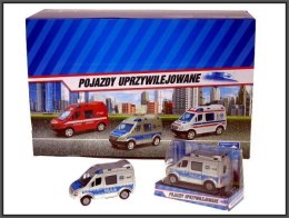 Auto Mini Van Policja 8cm w pudełku p24 HIPO, mix cena za 1szt