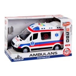 Auto ambulans na baterie w pudełku Moje Miasto 32x19x14cm MC