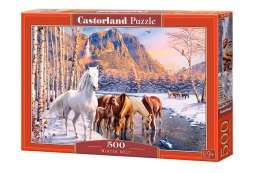 Puzzle układanka 500 elementów Konie zimowy krajobraz 9+ CASTORLAND