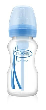Dr Browns butelka 270 ml Szeroka szyjka Silikon Poziom 1 Options WB91405 Niebieska