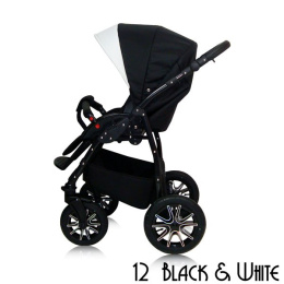 Wózek głęboko-spacerowy 2w1 ALPINA Elite Design Group 12 black & white