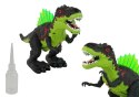 Dinozaur Zieje Ogniem Para Wodna Świeci Na Baterie Zielony