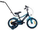 Rowerek dla chłopca 14 cali Tracker bike z pchaczem neon niebieski