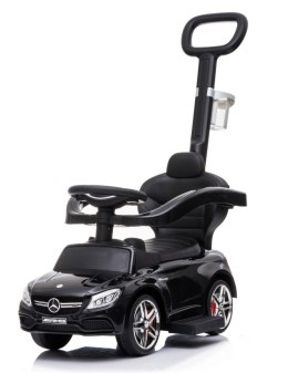 Jeździk pchacz chodzik dla dziecka Mercedes AMG C63 COUPE z popychaczem i podnóżkiem czarny