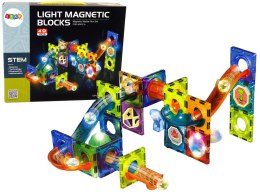 Świecąca Zjeżdżalnia Dla Kulek Klocki Magnetyczne 49 Elementów