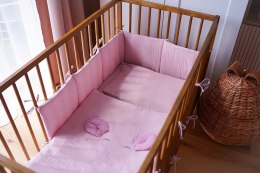 Hi Little One poszewka na pościel dla niemowląt z oddychającej organicznej BIO bawełny MOUSE Blush/Baby Pink