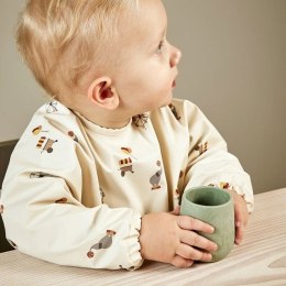 Nuuroo śliniak fartuszek z rękawami i kieszonką wodoodporny dla niemowlaka CIRCUS Creme