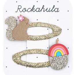 Rockahula Kids spinki do włosów dla dziewczynki 2 szt. Squirrel and Rainbow Acorn
