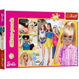Puzzle 100el Glitter brokatowe. Brokatowa Barbie. Mattel 14830 Trefl