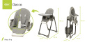 DECCO 4Baby Regulowane krzesełko do karmienia - Grey