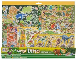 Mega zestaw naklejek z dinozaurami 500 szt. 40 * 32 cm