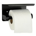 Uchwyt na papier toaletowy z półką czarny