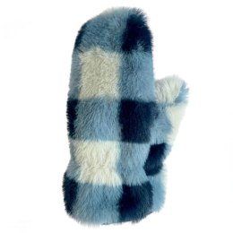 Rockahula Kids rękawiczki zimowe dla dziewczynki Furry Checked Blue 3-6 lat