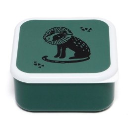 Petit Monkey - 3 śniadaniówki lunchboxy Black Animals Salie