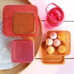 A Little Lovely Company - 4 Lśniące Lunchboxy śniadaniówki PINK