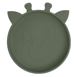 Nuuroo silikonowy talerzyk obiadowy duży GIRAF Dusty Green