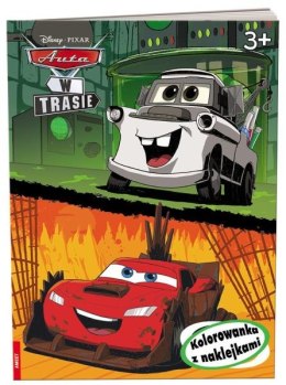Książeczka Cars Auta w trasie. Kolorowanka z naklejkami. Disney Pixar NA-9131