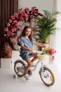 Rowerek dla dziewczynki 14 cali Flower bike - biały & niebieski