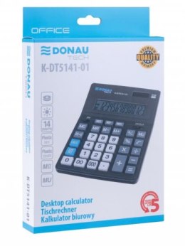 Kalkulator biurowy DONAU TECH OFFICE 14-cyfrowy wyświetlacz, wym. 201x155x35mm, czarny K-DT5141-01