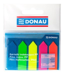 Zakładki indeksujące DONAU PP, 12x45mm, strzałka, 5x25 kart., mix kolorów 7556001PL-99