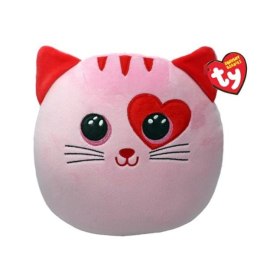 Maskotka-poduszka TY Squishy Beanies FLIRT różowy kot z sercem 22cm 39271