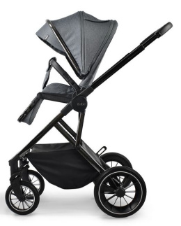 PRO ibebe 2w1 wózek wielofunkcyjny dla dzieci do 22 kg - PRO 03 Graphite - Gun Black frame