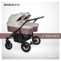 Riko BASIC SAXO Wózek bliźniaczy 2w1 głęboko-spacerowy - 03 Latte