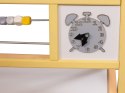 Tablica suchościeralna kredowa dwustronna z liczydłami zegarkiem półką brzoskwiniowa 30 x 56 x 90 cm