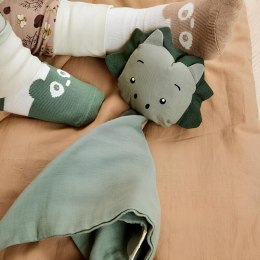 Nuuroo przytulanka do usypiania niemowlaka z zapachem mamy BIO bawełna DINO Warm Green
