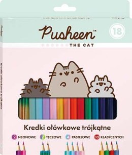 Kredki Ołówkowe Trójkątne 18 Kolorów Pusheen The Cat