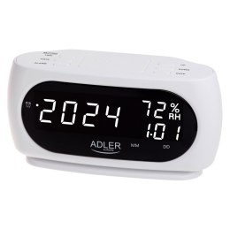 Adler AD 1186W Zegar budzik z pomiarem temperatury wilgotności datą